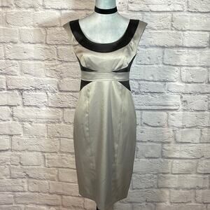 London Times satin midi dress